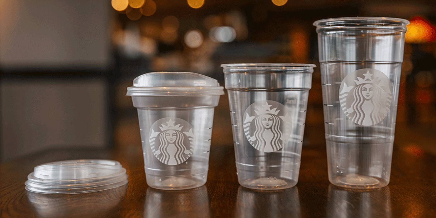 Close up of 3 raised dots on bottom of plastic cup