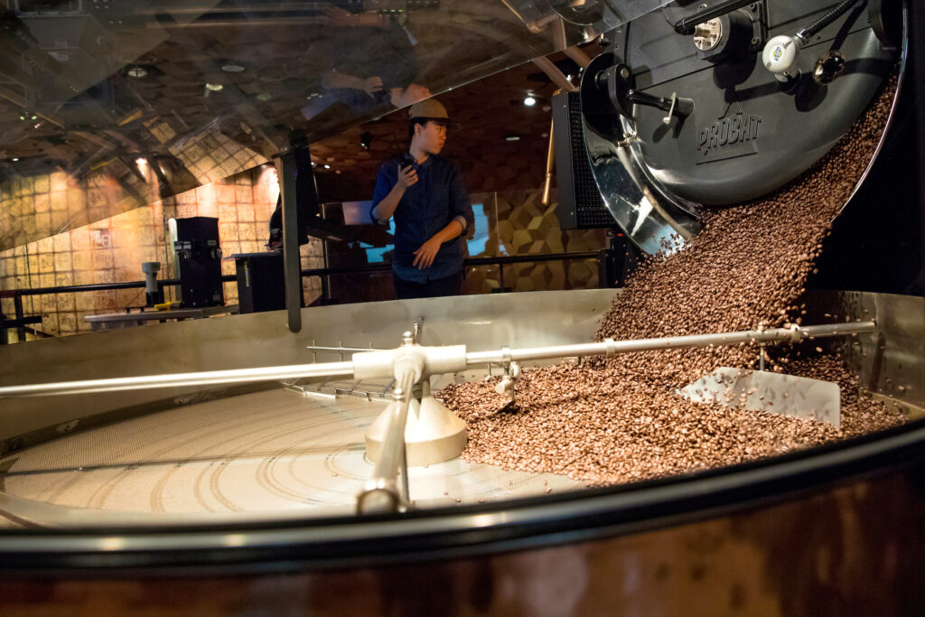 Coffee roasting process.