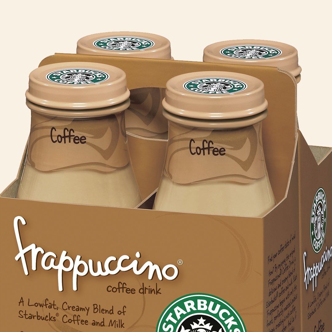 Frappuccino coffee bottles.